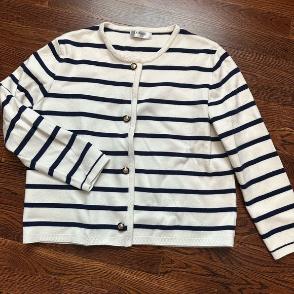 Source Unknown Sweaters - Classic Striped Sweater - Navy and White